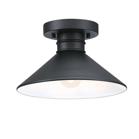 Westinghouse Fixture Ceiling Outdoor SemiFlush-Mount 60W Watts Creek 11In, Textured Black 6112900